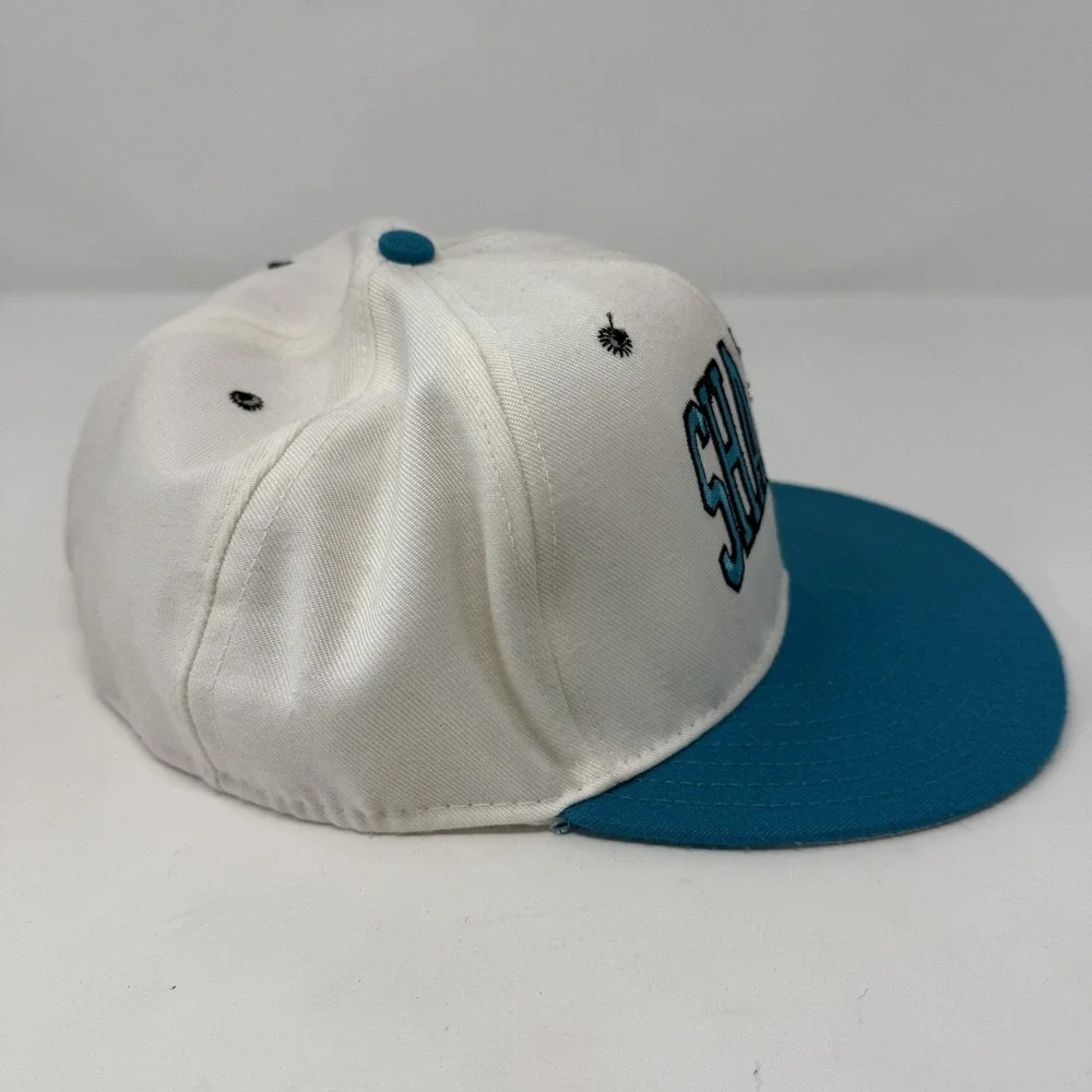 Vintage San Jose Sharks Hat Cap Fitted Mens 7 1/4 White Teal NHL Hockey Annco